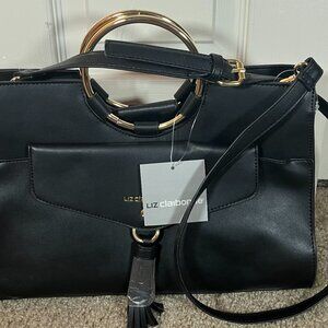 Leather Cream and black LC Clementine Ring purse